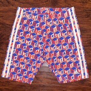 Adidas x Farm Rio Red, White, Blue Biker Short (S)